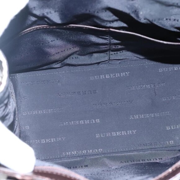 BURBERRY Nova Check Hand Bag Nylon Beige Silver - Picture 14 of 16